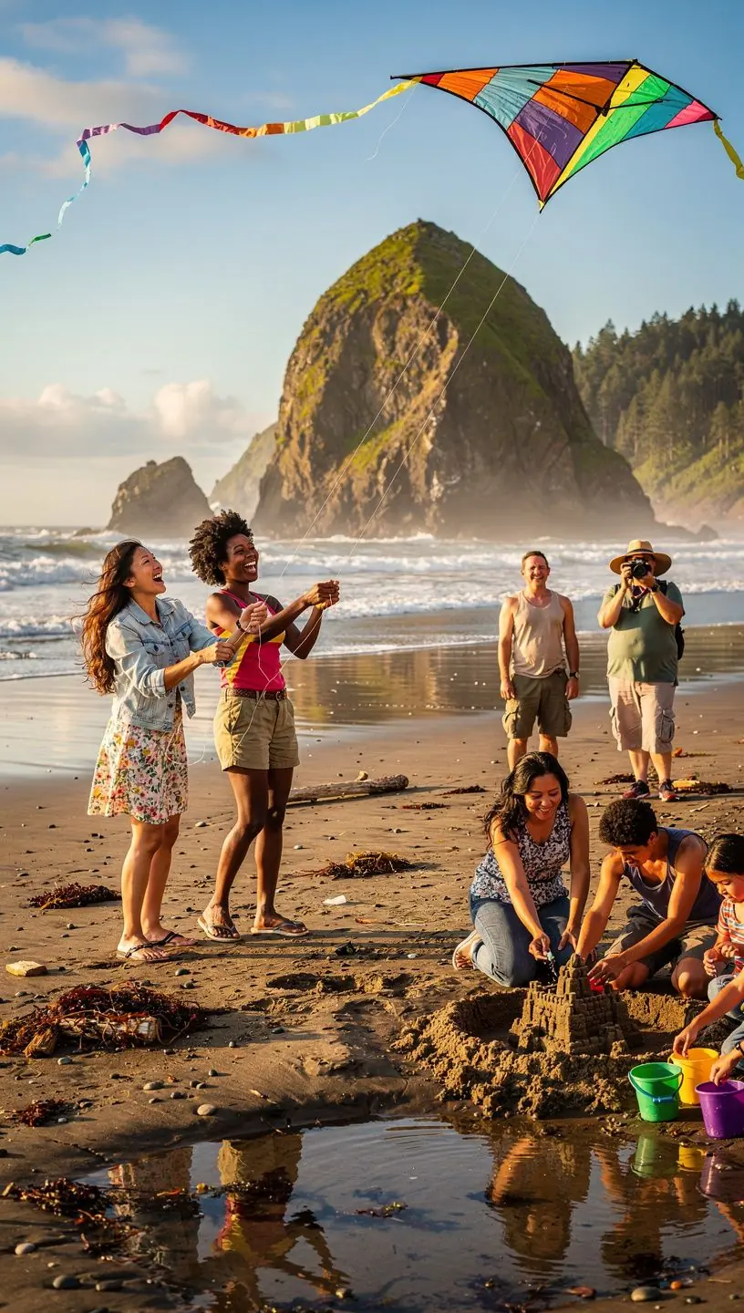 Panoramic landscape featuring rugged coastal cliffs, lush evergreen forests, and snow-capped mountains, highlighting the diverse natural attractions accessible through curated Pacific Northwest travel itineraries.